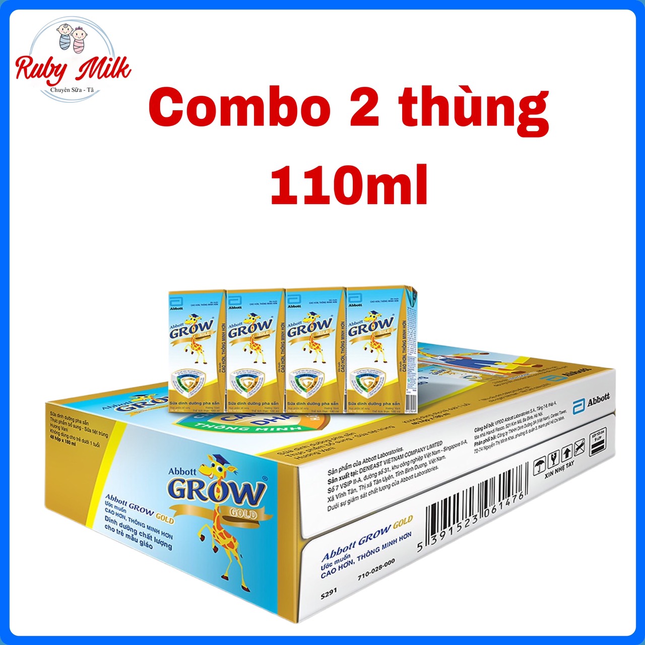 Combo 2 Thùng Sữa Nước Abbott Grow Gold 110ml cho bé trên 1 tuổi