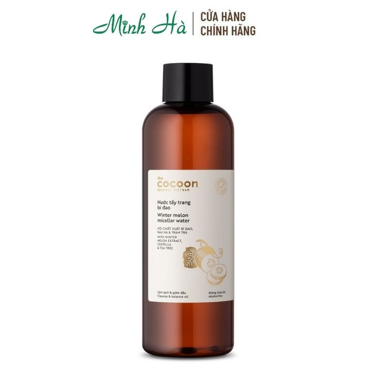 Nước tẩy trang bí đao Cocoon Winter Melon Micellar Water 500ml không cồn  dành cho da dầu mụn