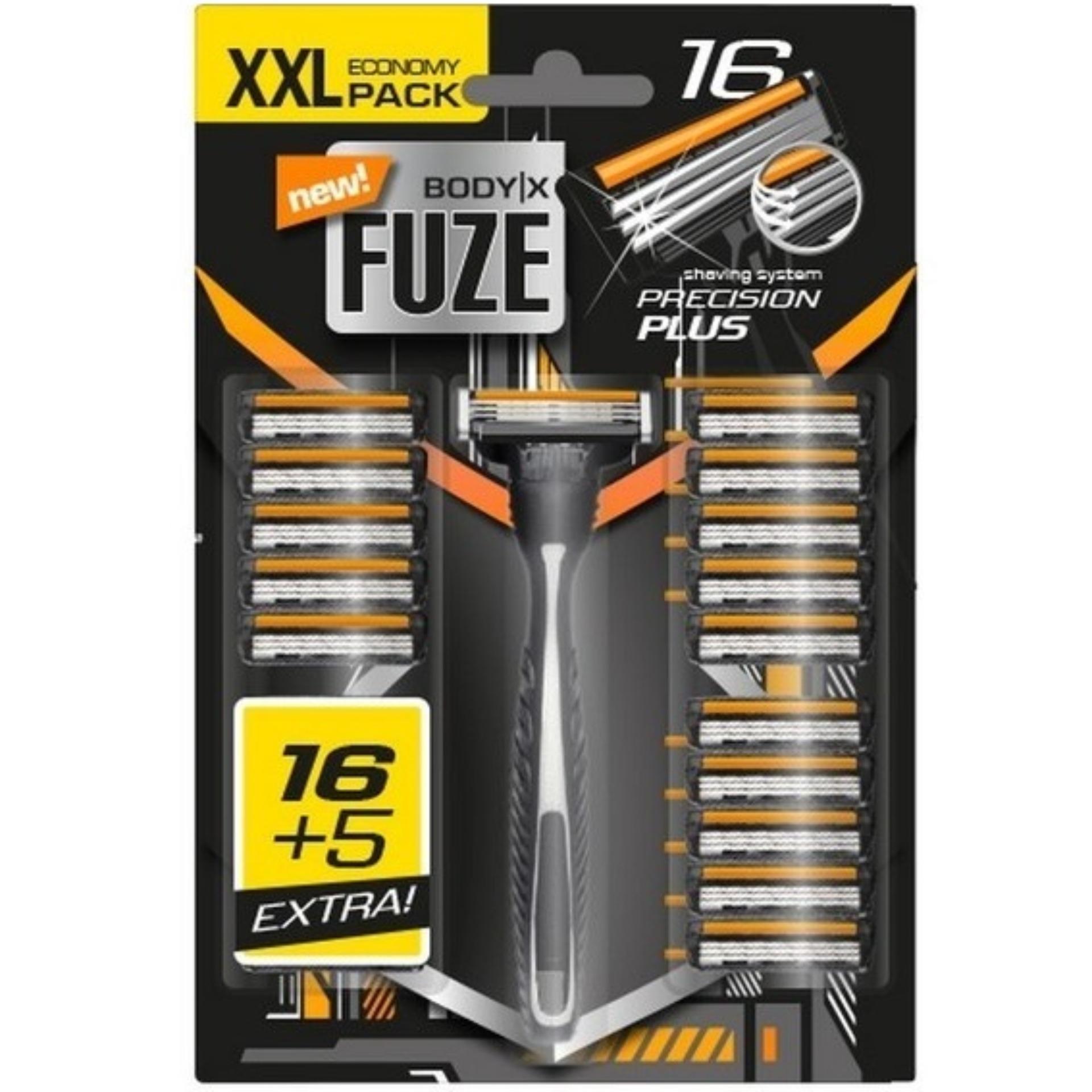 Set Dao Cạo Râu Body - X Fuze 3 Lưỡi Razors Men Triple Blades + 21 Đầu Thay Thế Germany