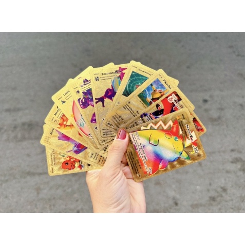Thẻ Bài Pokemon  lá Mạ Vàng /Đen / Màu Ánh Cầu Vồng Cực Chất Siêu Xịn Sò lá ngẫu nhiên ( 10 lá)