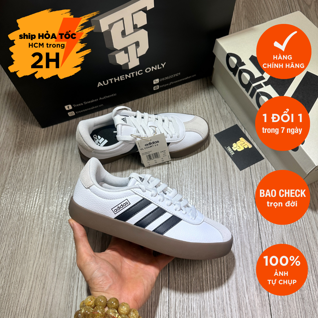 [CHÍNH HÃNG] Giày thể thao ADIDAS VL COURT 3.0 WHITE BLACK GUM ID8797 ID6285 Full Box Tag Auth