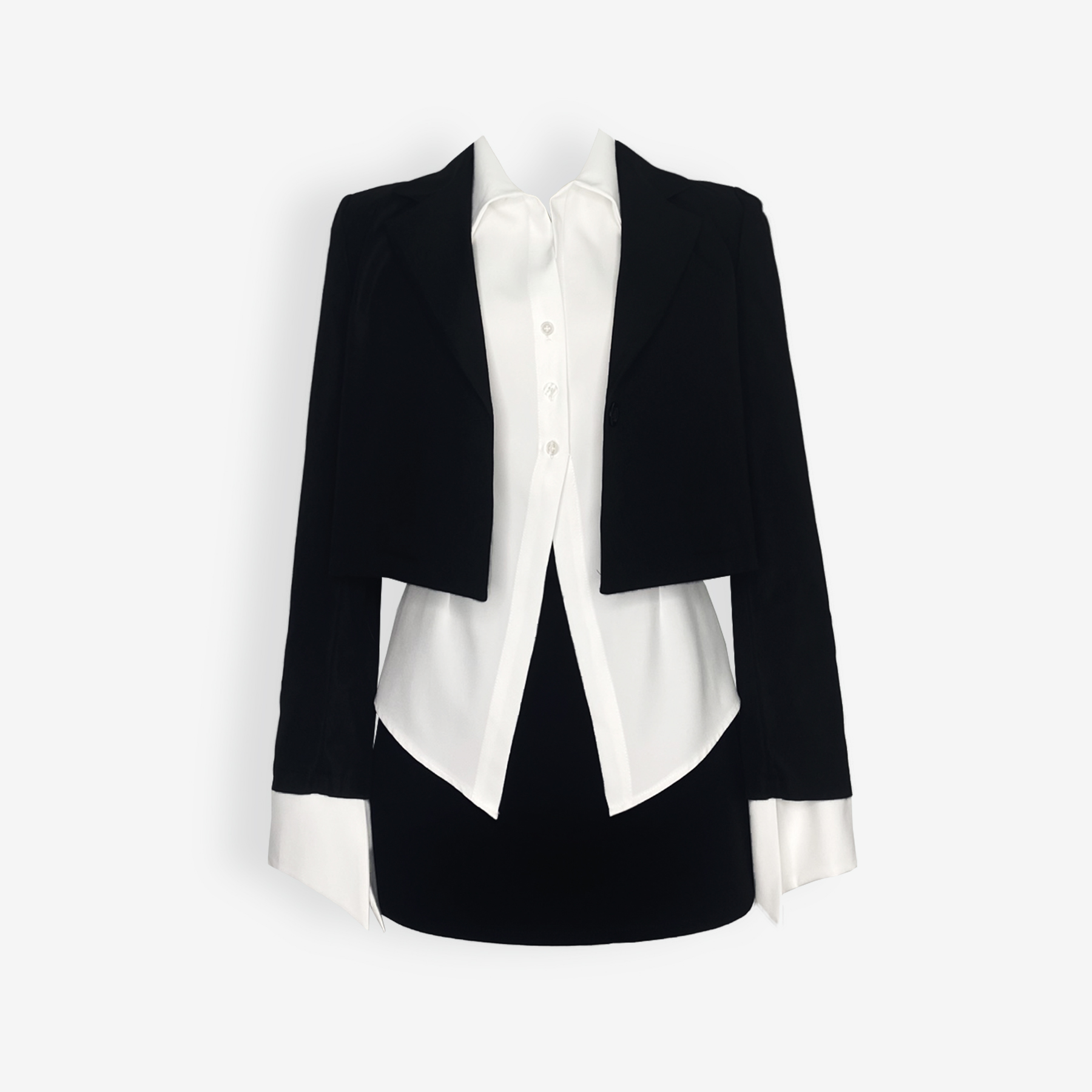 DALLA Áo blazer croptop nữ vạt ngang (BLZ01)