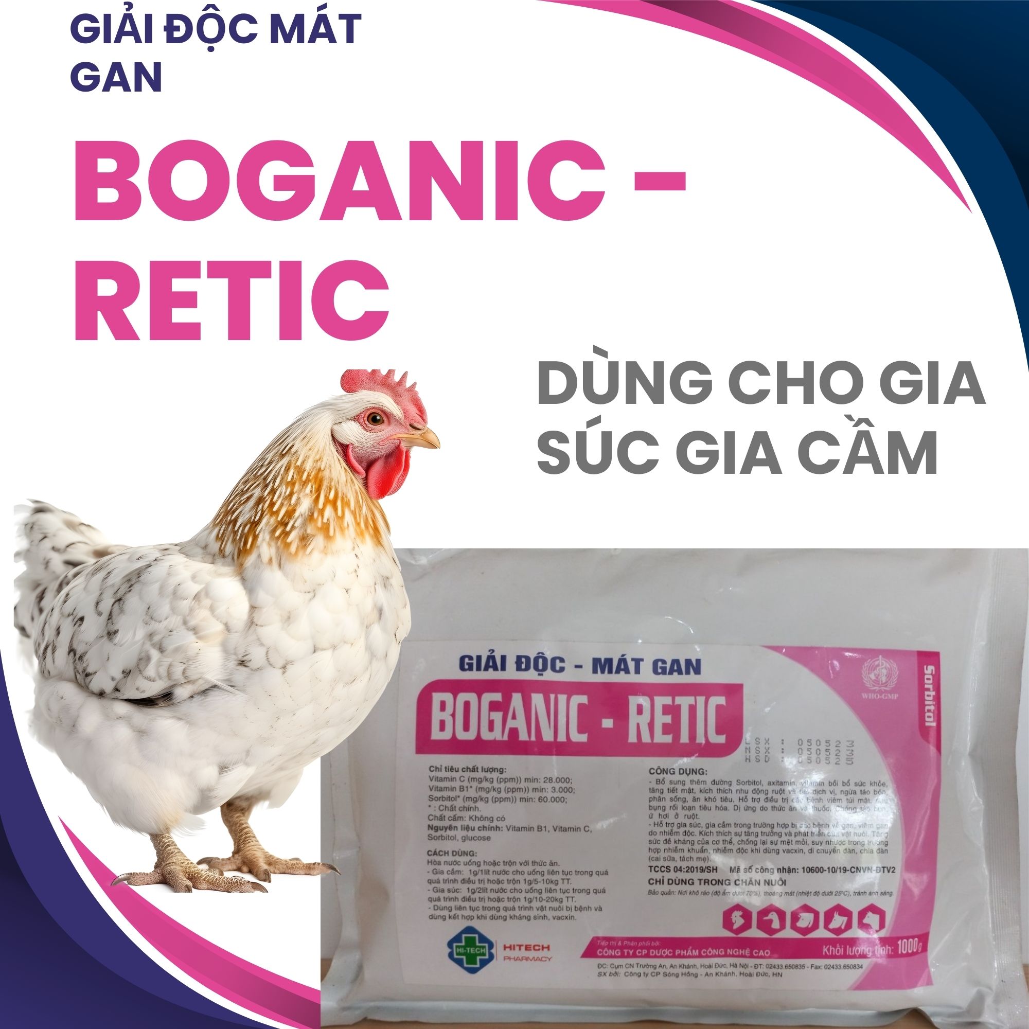 Boganic - Retic giải độc mát gan  dành cho gà vịt heo bò giải độc cấp gan thận