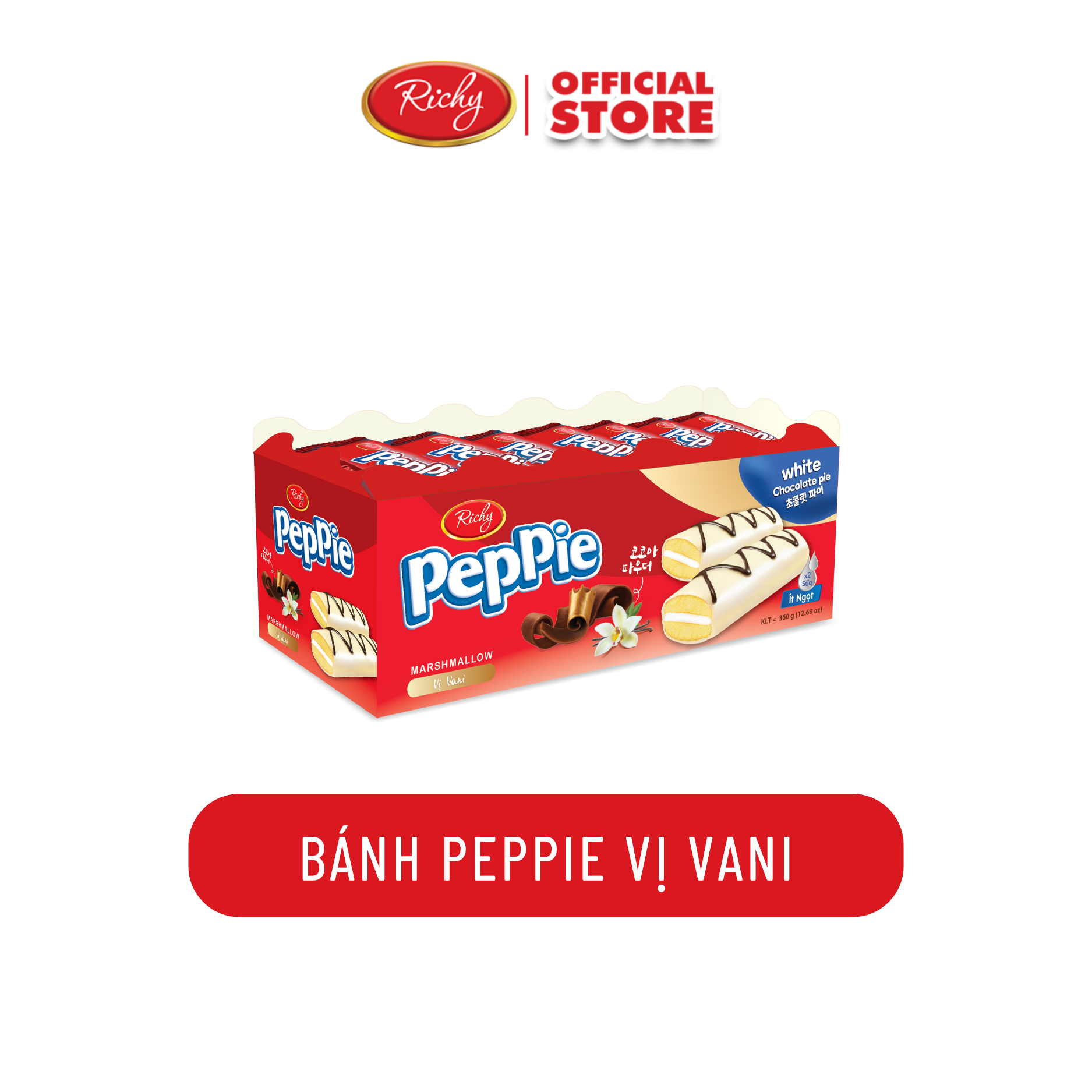 Bánh Peppie Richy khay 360g vị Vani