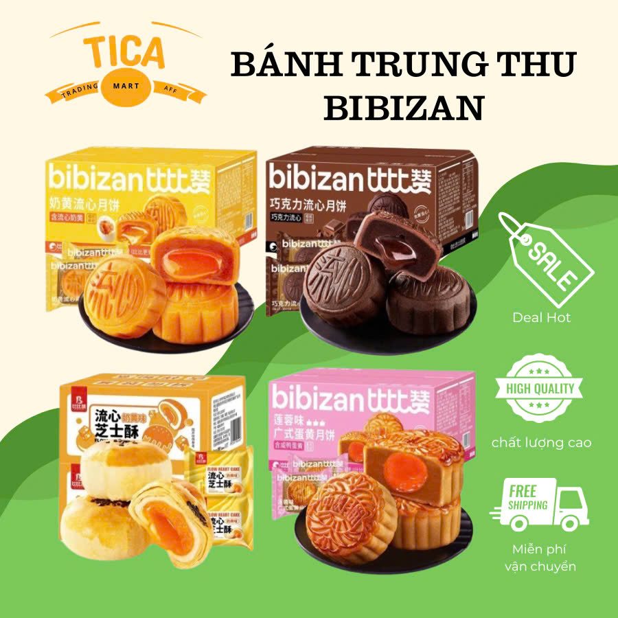 SIÊU HOT - BÁNH TRUNG THU BIBIZAN (HỘP 540G - 12 BÁNH) - TICA MART