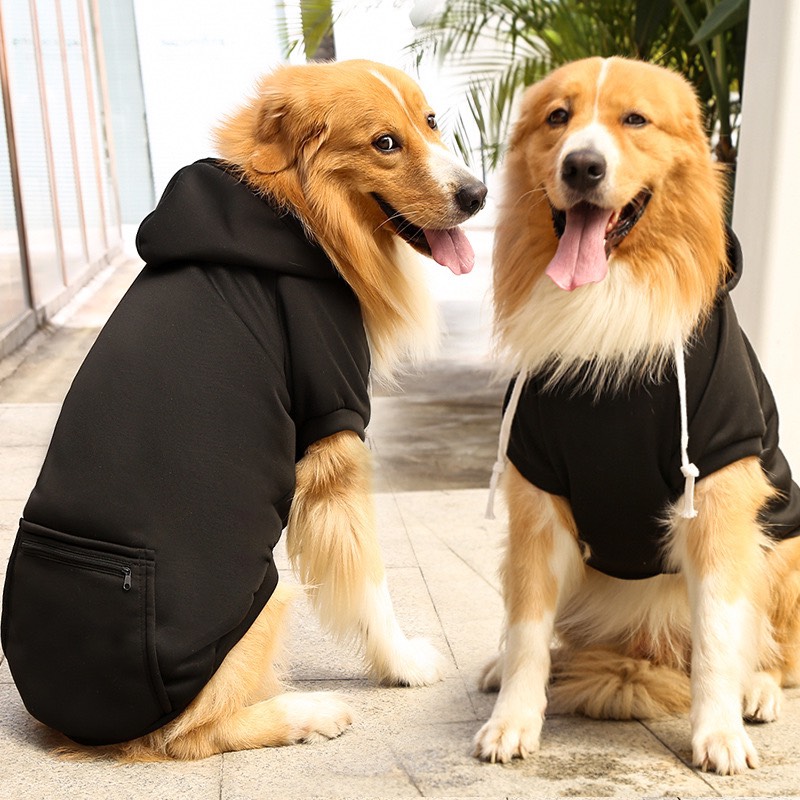 [Hoàn Tiền 10%] Áo cho chó lớn kiểu dáng hoodie nhiều màu sắc - Áo nỉ có mũ cho cho thú cưng đến 40kg