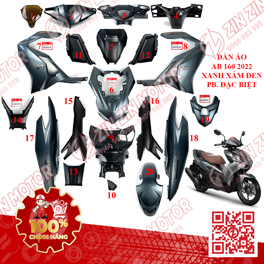 Honda Air Blade 160 2025 - Xe tay ga thể thao, động cơ 156.9cc, màu Xám đỏ/Bạc Xanh Đen/Bạc Đỏ Đen