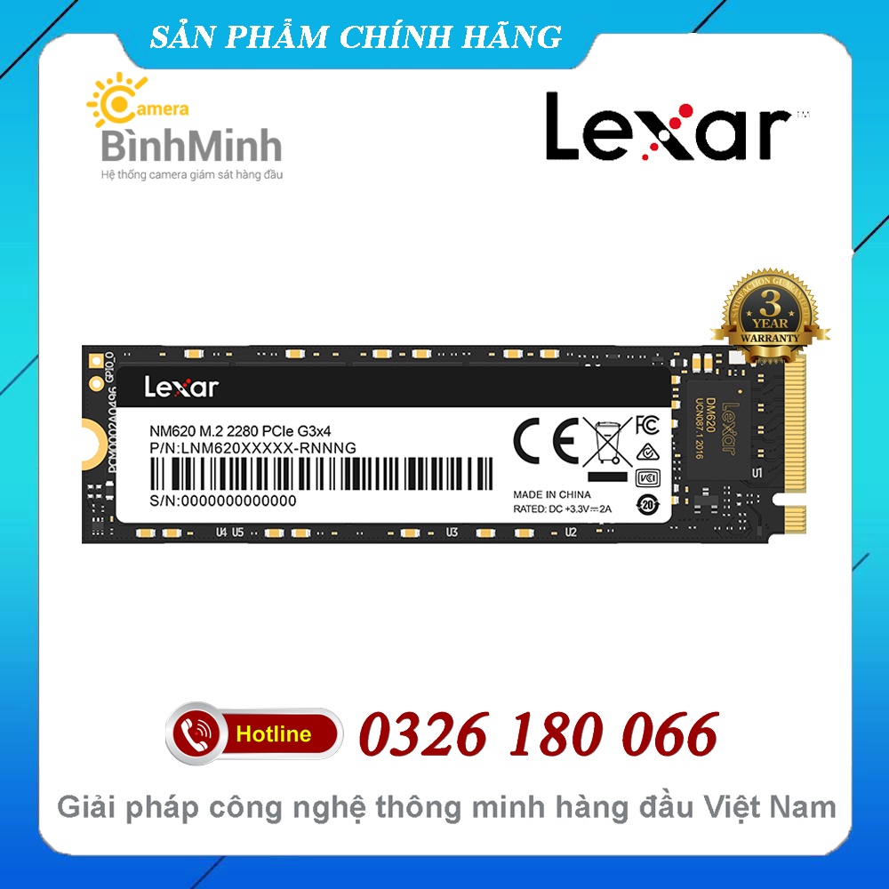 Ổ Cứng SSD 1TB Lexar NM620 NVMe M.2 PCIe Gen3 x4 2280 (LNM620X001T)