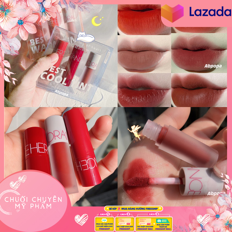 [HCM]SET SON 3 CÂY HERORANGE BEST WARM & COOL TINT | Set Son Kem Her Orange Best Tint Nội Địa Trung