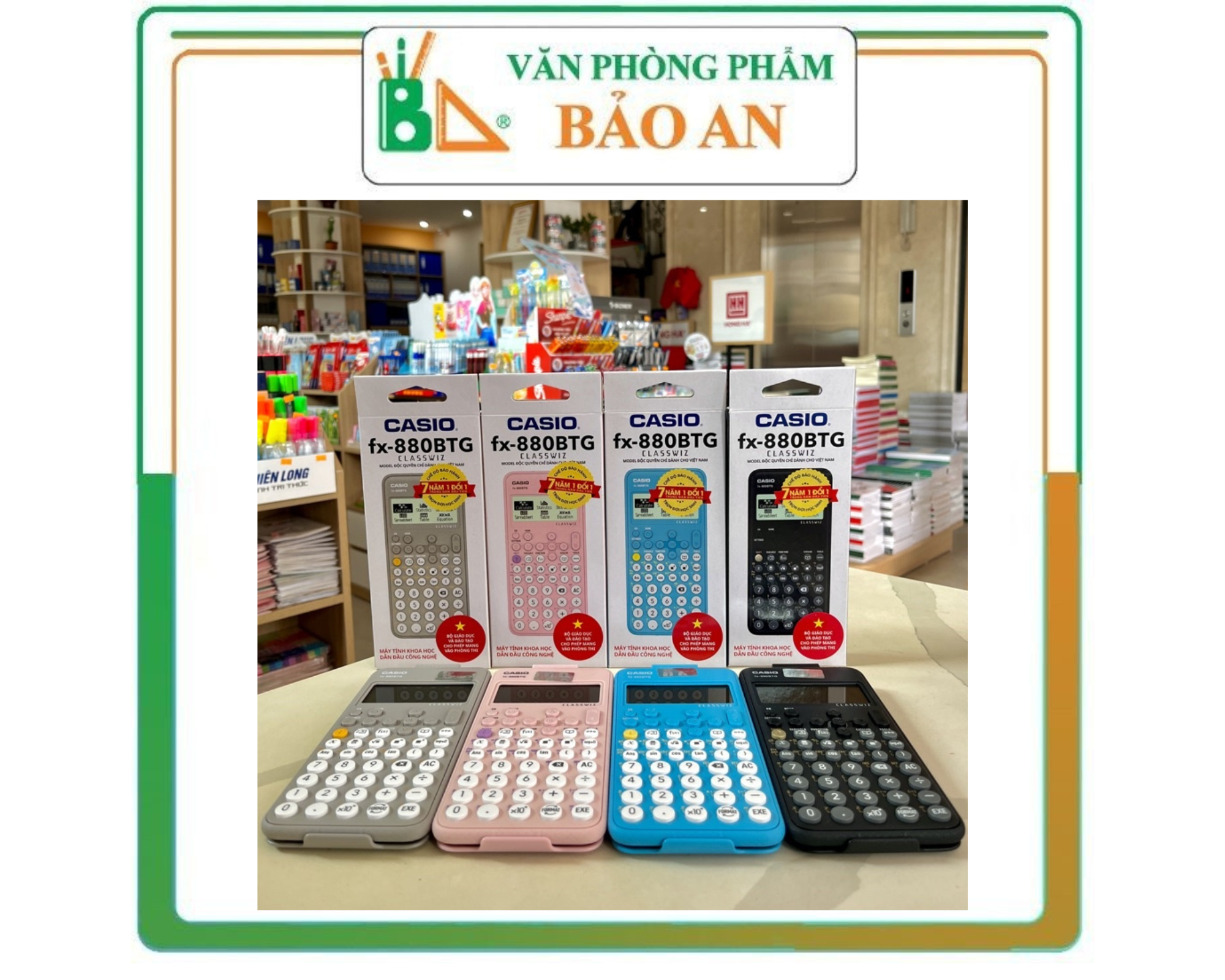 Máy tính Casio FX 880 BTG Màu Đen (Chính hãng 100%) bảo hành 7 năm