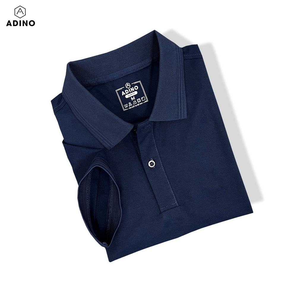 Áo polo nữ ADINO màu xanh nhạt phối viền chìm vải cotton co giãn dáng slimfit trẻ trung AP10
