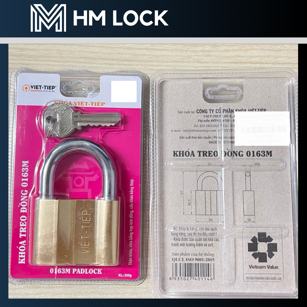 [NEW] Ổ KHOÁ VIỆT TIỆP THAU 40 50 60MM - LOẠI VẶN CHÌA - THAU KHÔNG GỈ CAO CẤP - HÀNG CHÍNH HÃNG - H
