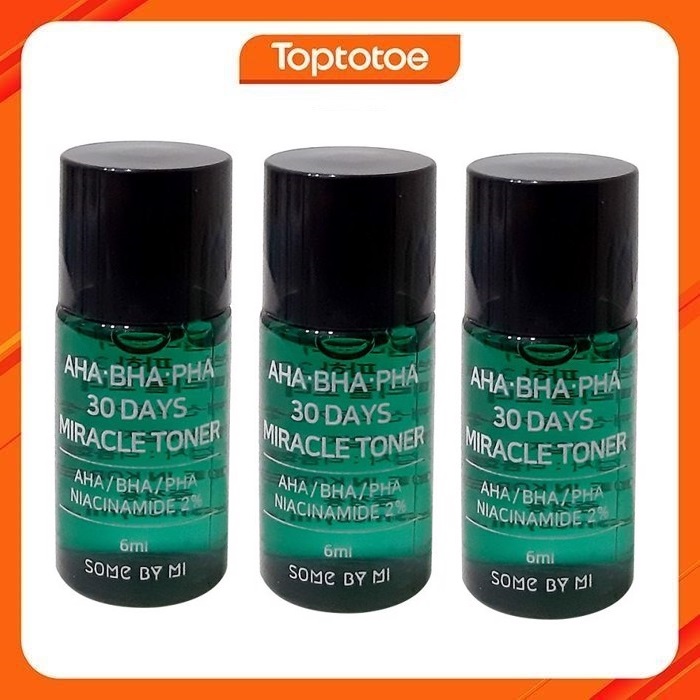 Combo 3 Nước Hoa Hồng Giảm Mụn Some By Mi Aha Bha Pha 30 Days Miracle Mini 6Ml X 3