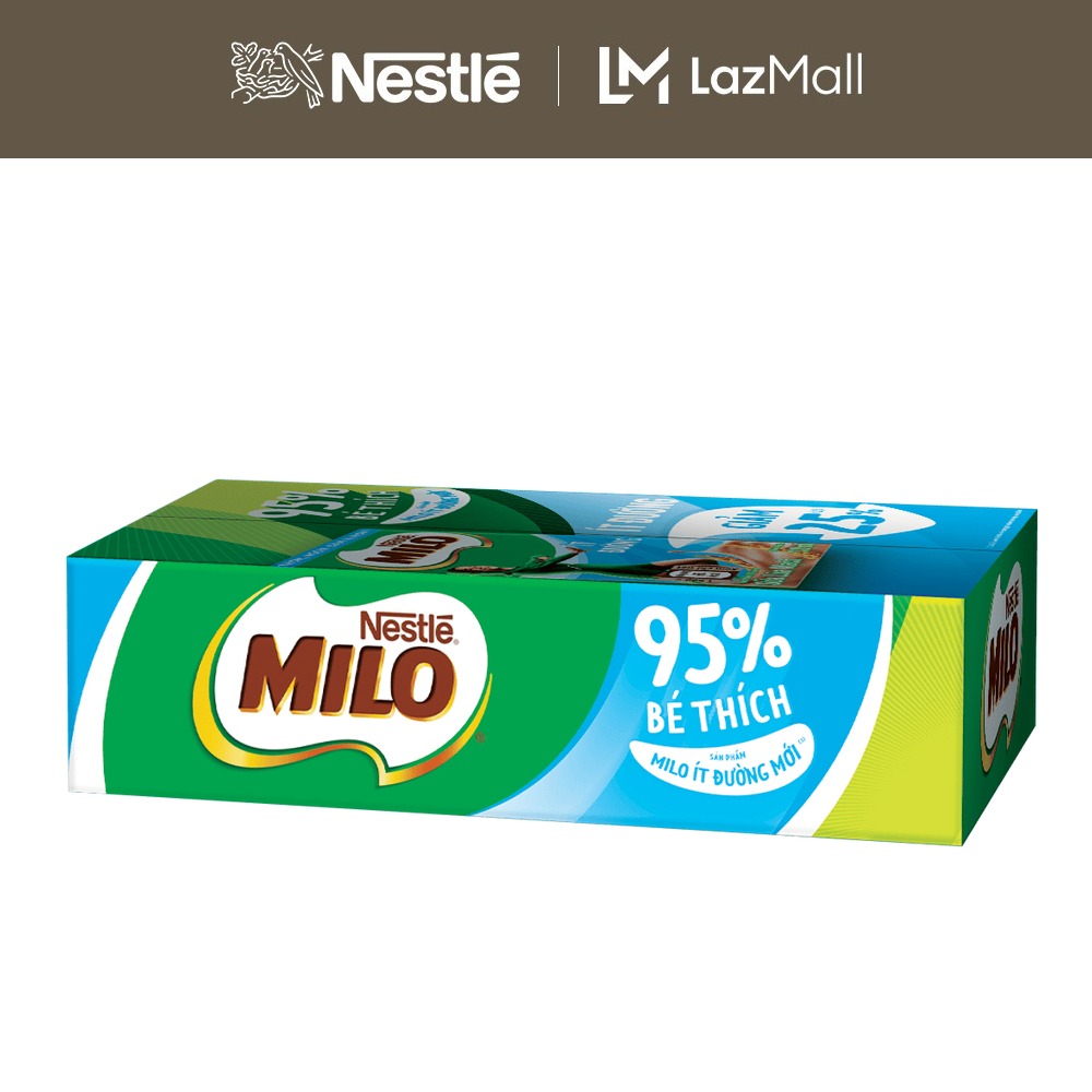 [ƯU ĐÃI THÁNG 4] [Giao hàng toàn quốc] Sữa lúa mạch Nestlé® MILO® ít đường thùng 48 hộp x 180ml (12x