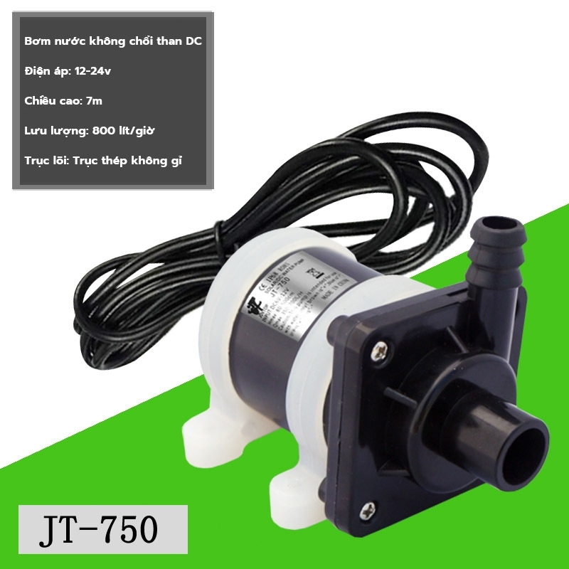 Máy Bơm Nước Không Chổi Than Động Cơ Năng Lượng Mặt Trời DC 12V 24V Máy Bơm Nước Chìm Điện Từ Không 