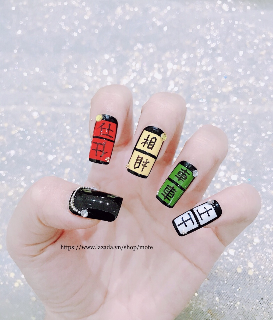 [Hcm] - Móng Tay Úp Nails Hình Lá Bài Thời Trang 3 - Tặng Keo Và Dũa