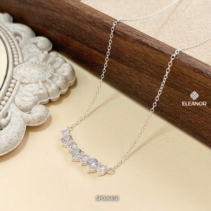 Dây chuyền nữ bạc 925 Eleanor Accessories vòng cổ mặt đính đá lấp lánh phụ kiện trang sức 6456
