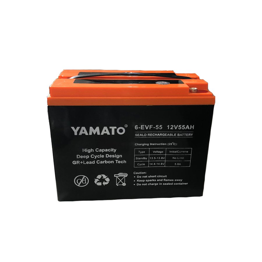Ắc Quy Xe Máy Điện YAMATO 6-EVF-55 12V-55AH acquy dùng cho Xe Điện Năng Lượng Mặt Trời