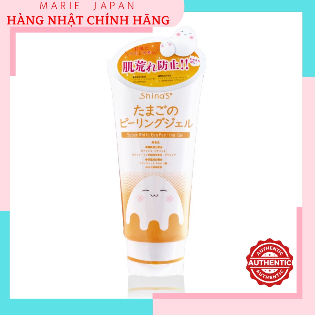 [Hcm]Tẩy Da Chết Dưỡng Sáng Mịn Da Shinas Super White Egg Peeling Gel 150G