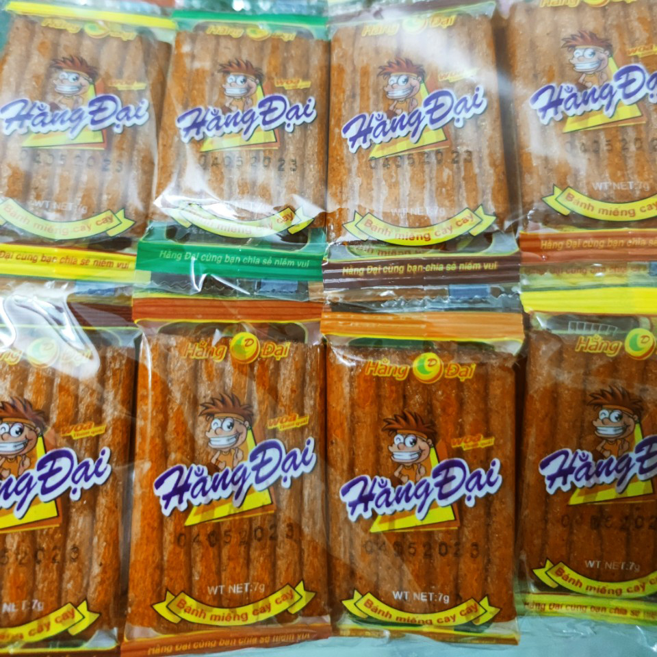 Snack Bò Miếng Hằng Đại Vị Cay Cay 320g (Gói~40 miếng) - Sườn Dê Hằng Đại Thơm Ngon - Mỳ Gân Bò Hằng