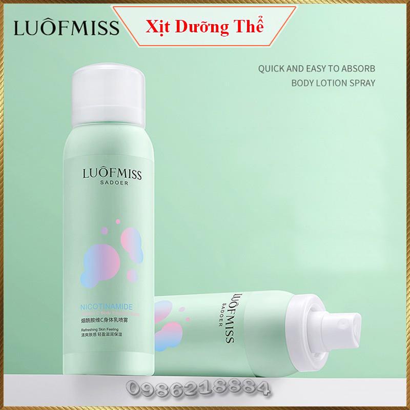 Xịt Dưỡng Thể Toàn Thân Luôfmiss Nicotinamide Vitamin C Body Emulsion Spray Dưỡng Ẩm Làm Sáng Da Les3