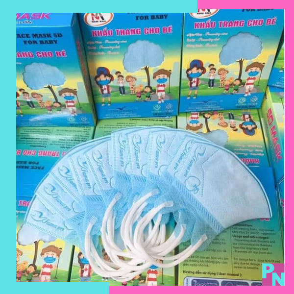 Khẩu trang trẻ em Nam Anh khẩu trang cho bé Famapro khẩu trang 5D Mark cho bé khẩu trang kháng khuẩn cho trẻ em (hộp 10 cái)