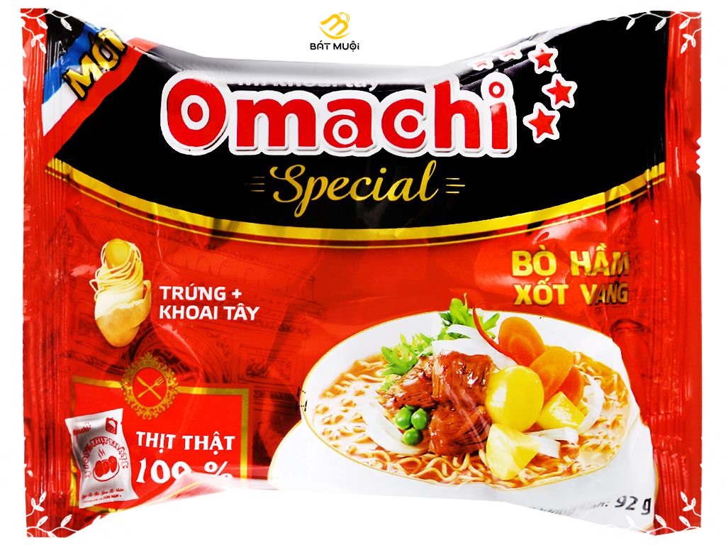 5 gói x Mì khoai tây Omachi Special bò hầm xốt vang 92g - CTY BÁT MUỘI