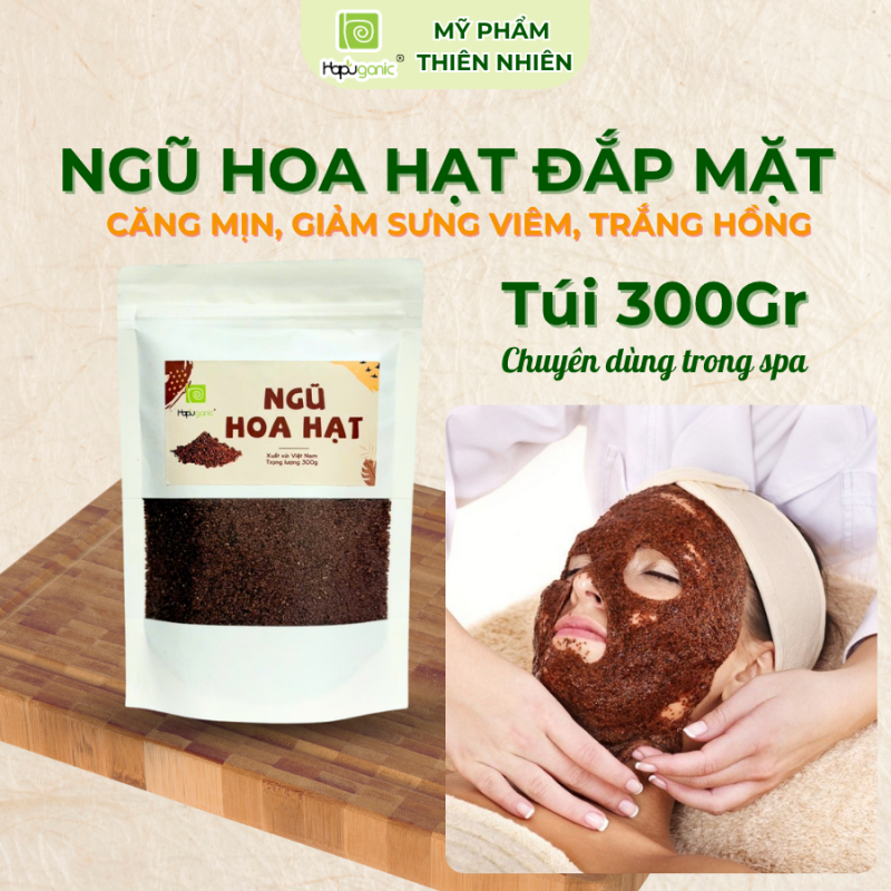 Ngũ Hoa Hạt Siêu Sạch Nguyên Chất Hapuganic Mặt Nạ Thiên Nhiên Đắp Mặt Ngừa Mụn Dưỡng Da Mang Lại Một Làn Da Đẹp