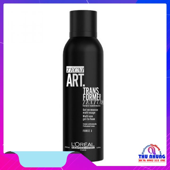 [Hcm][Loreal Chính Hãng] Loreal Tecni Art Transformer Texture Multi - Use Liquid - To - Paste Force 3 - Lotion Tạo Kiểu Tóc Xoăn Dạng Lỏng Đa Năng 150Ml