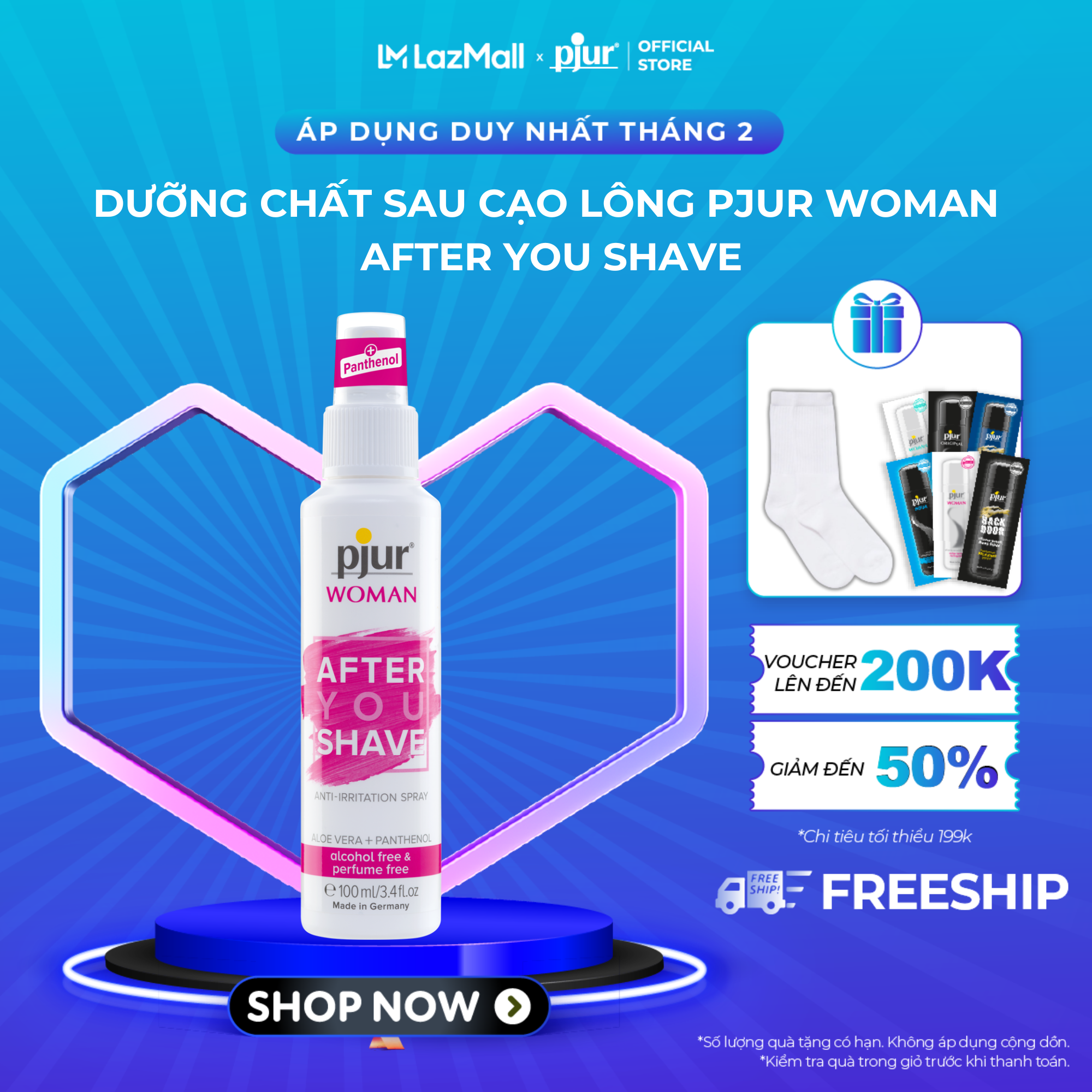 [DATE 12/2025] Kem dưỡng da sau cạo lông vùng kín Pjur Woman After You Shave 100ml chứa Pathenol có 