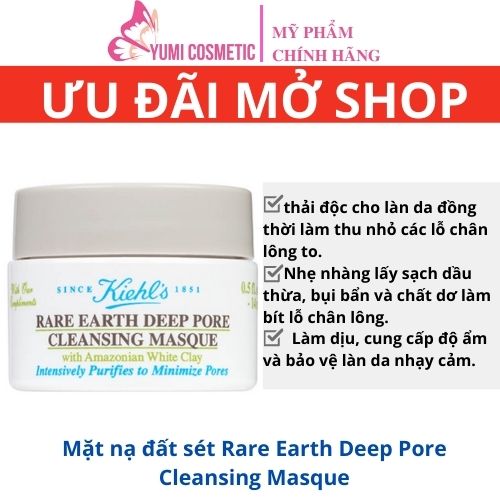 Mặt nạ đất sét Kiehls Rare Earth Deep Pore Cleansing Masque 14ml