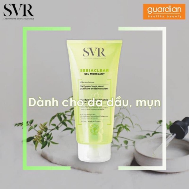 [Hcm]Sữa Rửa Mặt Cho Da Dầu Mụn Svr Sebiaclear Gel Moussant 200Ml