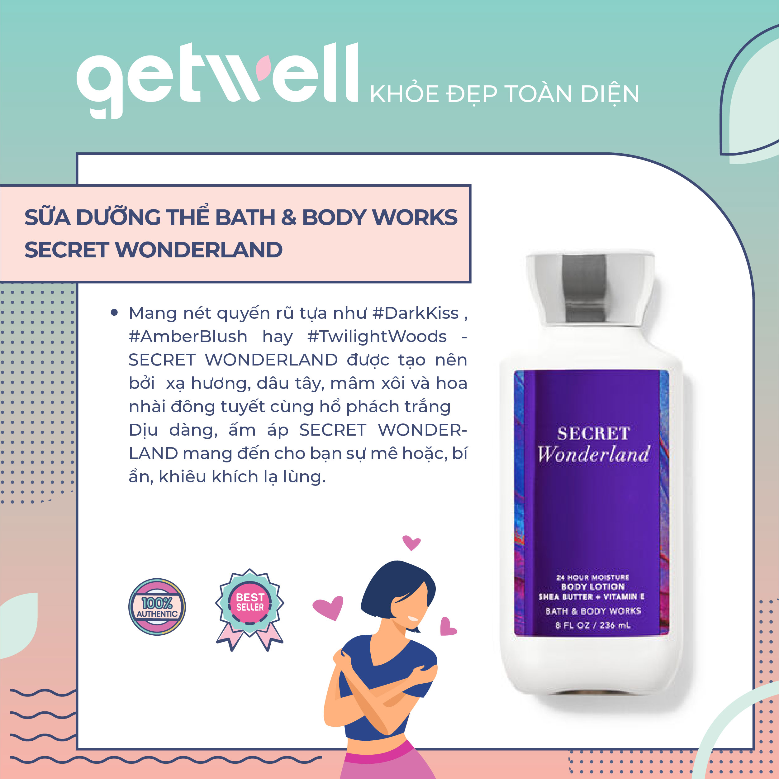 [Hcm]Secret Wonderland | Sản Phẩm Dưỡng Thơm Toàn Thân Bath & Body Works Body Lotion 236Ml