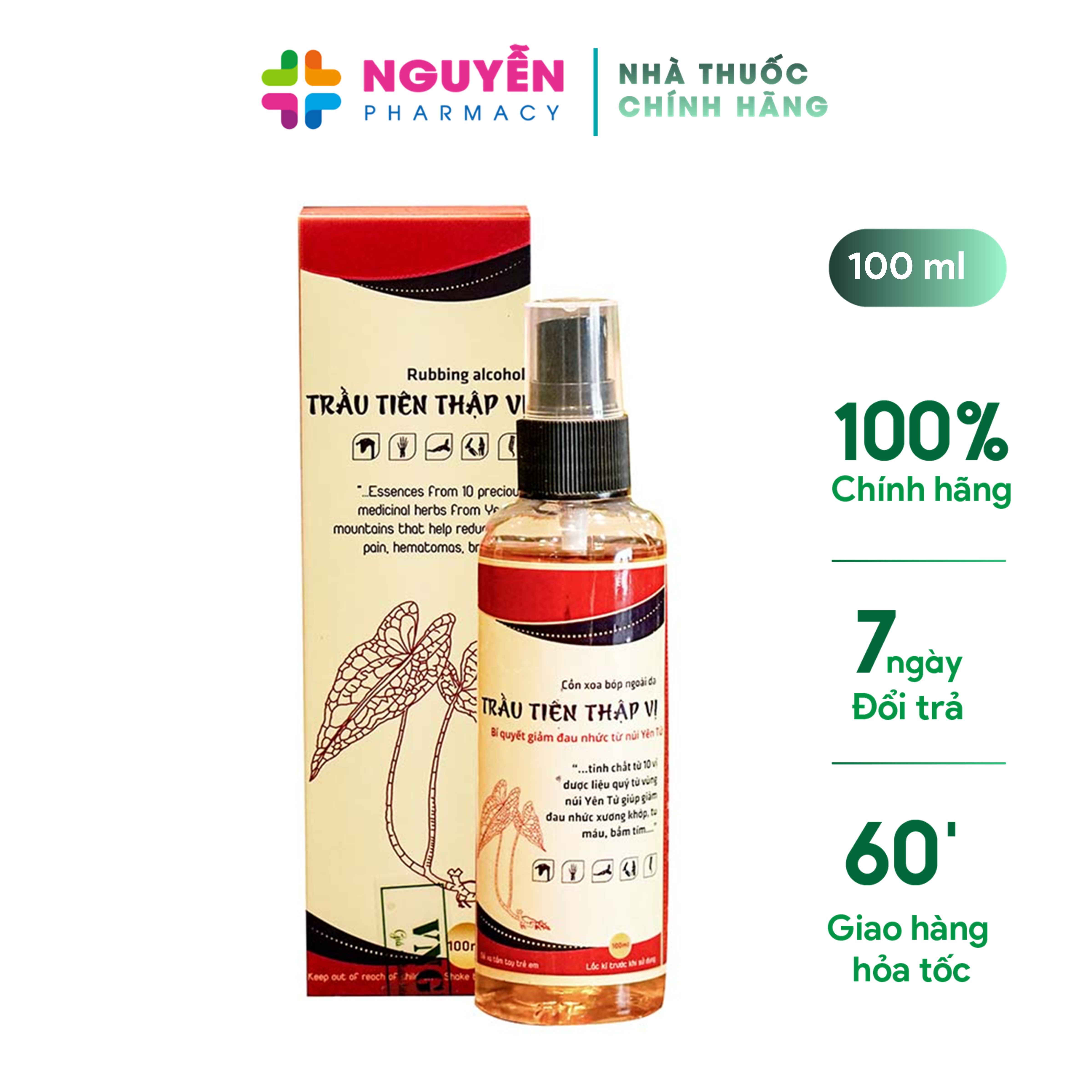 [Chính Hãng] Cồn Xoa Bóp Trầu Tiên Thập Vị - Hỗ Trợ Các Vấn Đề Xương Khớp Đau Vai Gáy