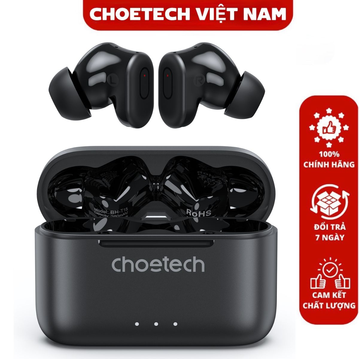 Tai Nghe Choetech BH-T15 Bluetooth Chống Ồn Chủ Động True Wireless