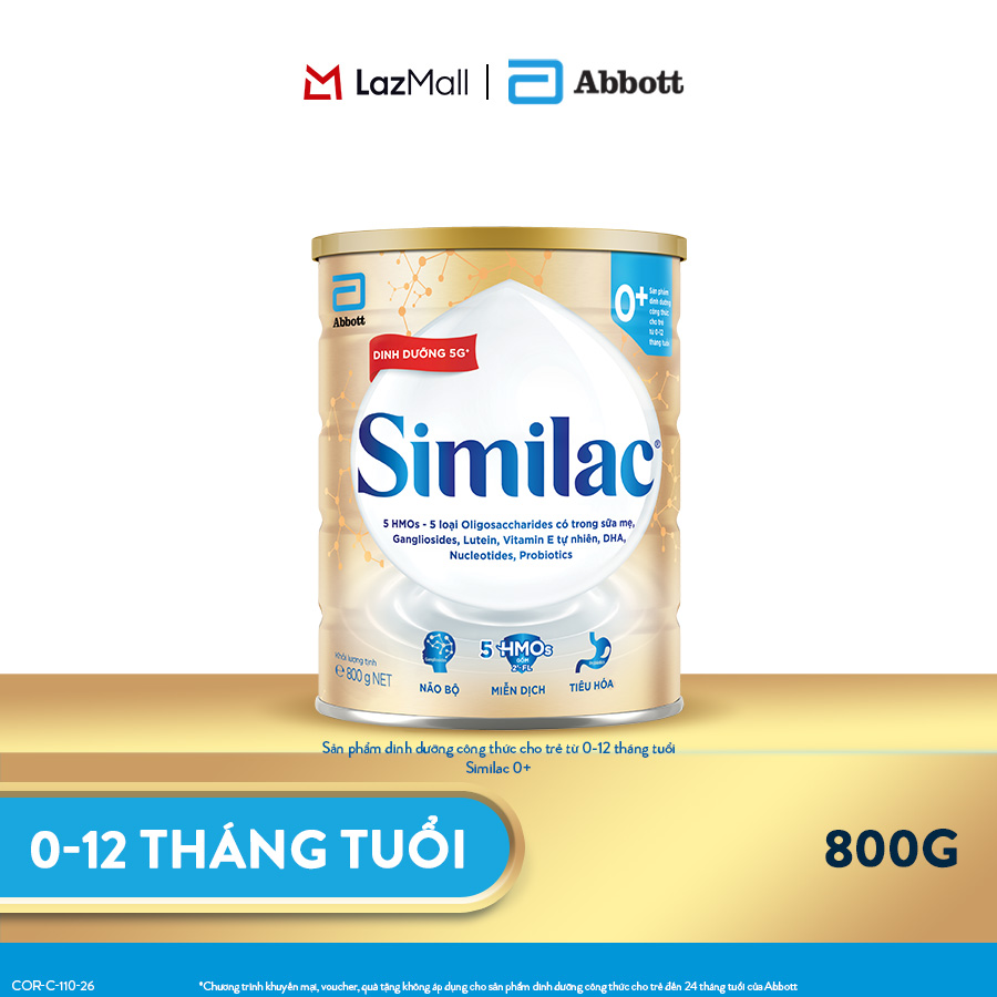 Sữa bột Similac 0+ 800g cho trẻ từ 0-12 tháng
