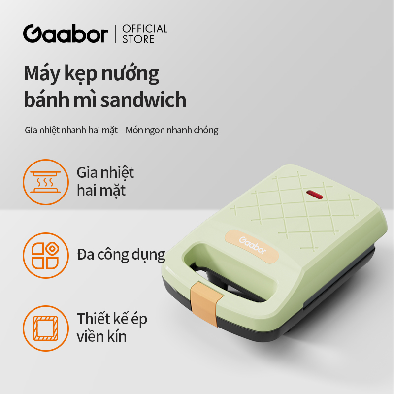 Máy kẹp bánh mì sandwich SM60M-WH01A/ EH-M02A  GAABOR nướng bánh mì rán trứng nướng thịt tiện dụng c