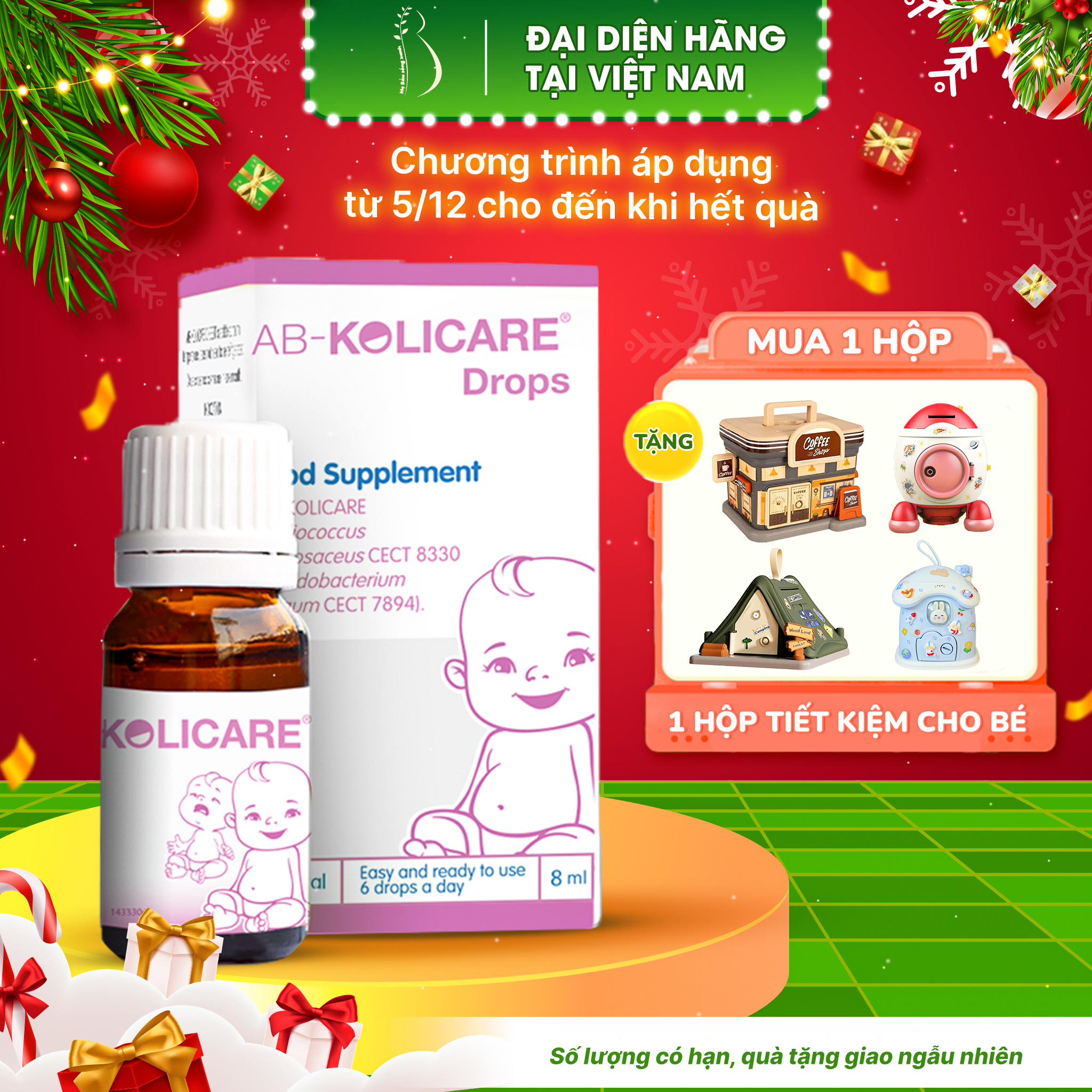 [Đại Diện Hãng Tại VN] AB - Kolicare: Men Vi Sinh Cho Trẻ Lười Bú Khóc Đêm Đầy Hơi Táo Bón (Tiêu Hóa