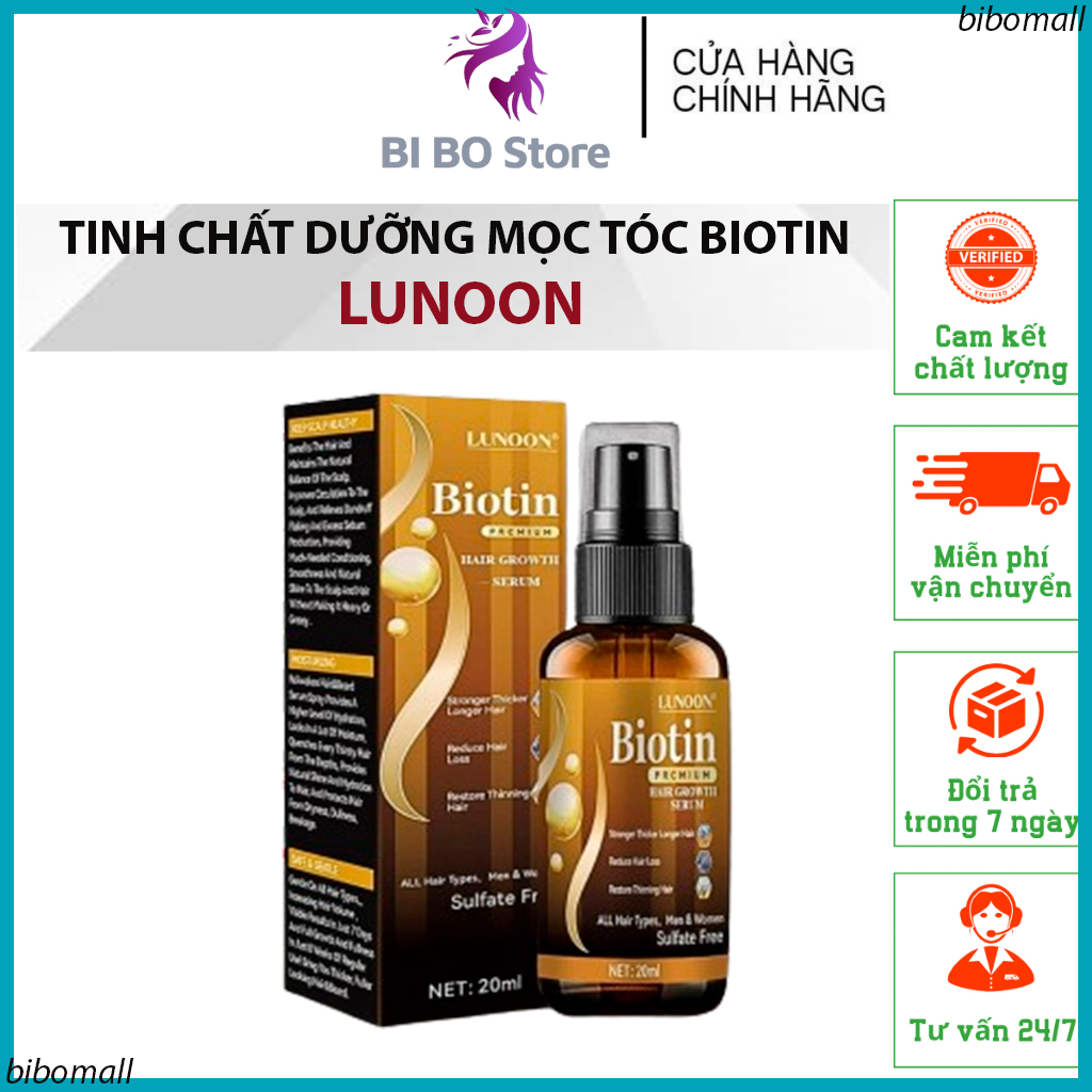 Tinh Chất Biotin Mọc Tóc LUNOON - Biotin LUNOON Kích Mọc Tóc Mọc Râu Dày Tóc Chắc Khỏe Bóng Mượt Cải