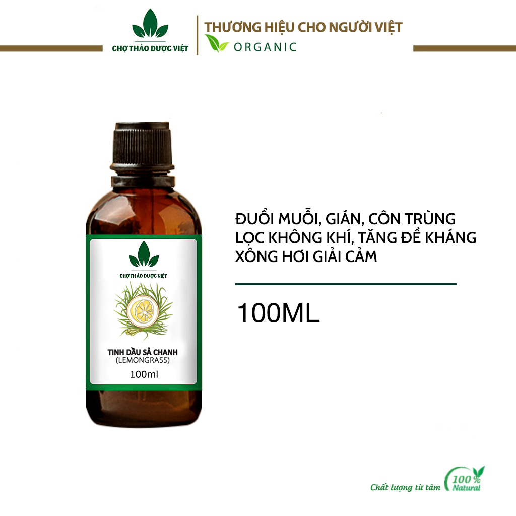 Tinh dầu Sả Chanh 100ml đuổi muỗi côn trùng xông phòng thiên nhiên nguyên chất - Chợ Thảo Dược Việt