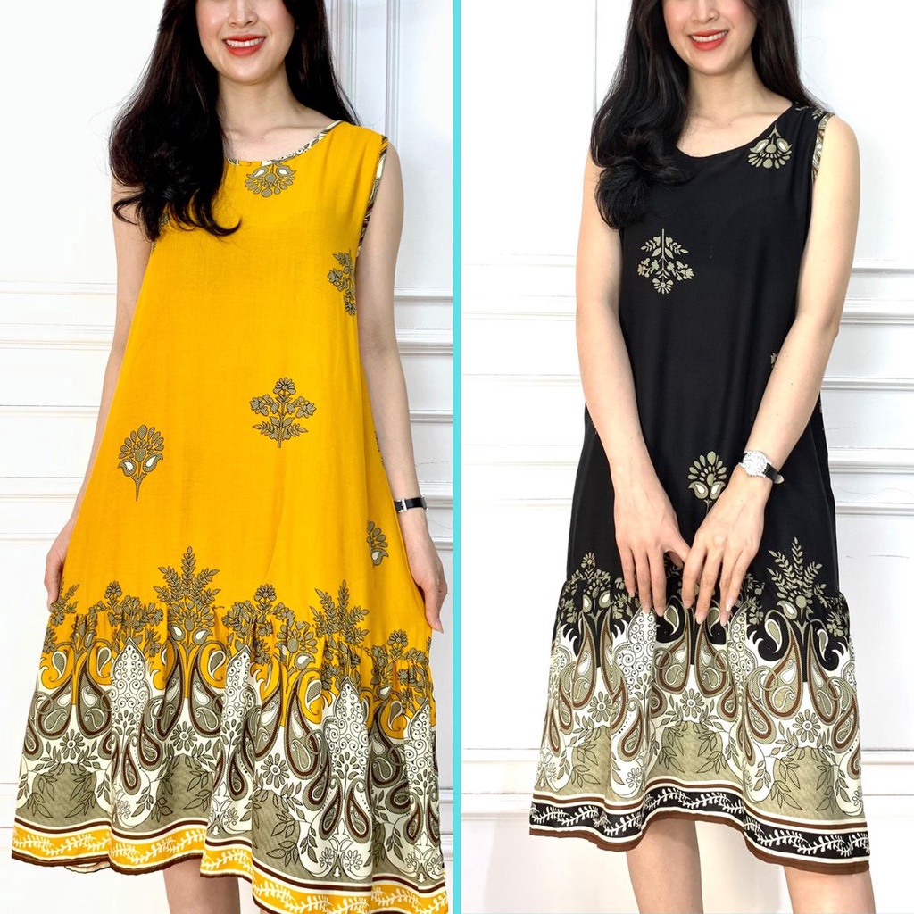 Váy lanh thổ cẩm Quảng Châu chất đẹp | Shopee Việt Nam
