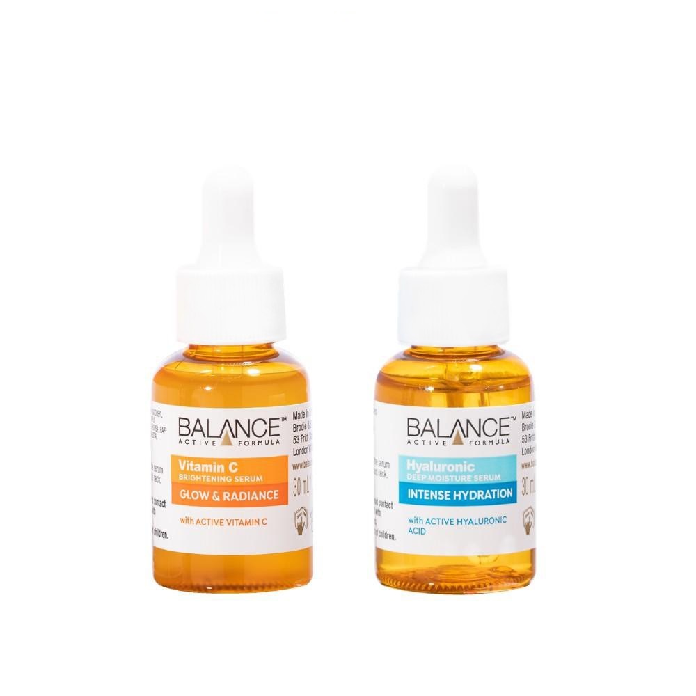 [HCM]Combo trắng da căng mượt serum Vitamin C + serum Hyaluronic Balance Active Formula 30ml/ chai