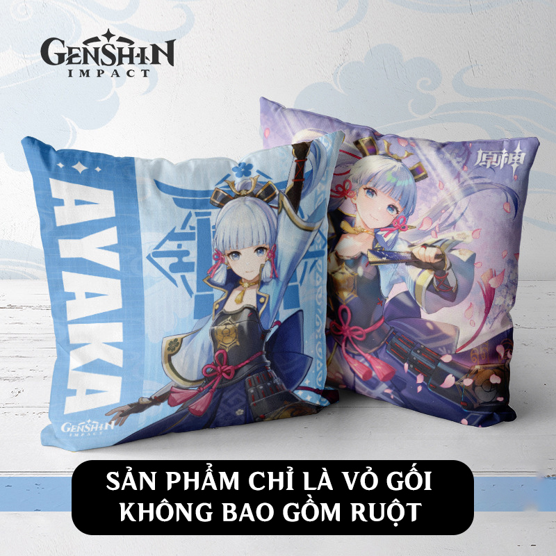 Gối Nhồi Bông Genshin Impact dùng làm áo gối bao gối gối sofa gối tựa lưng Ayaka Yae Miko Raiden Sho