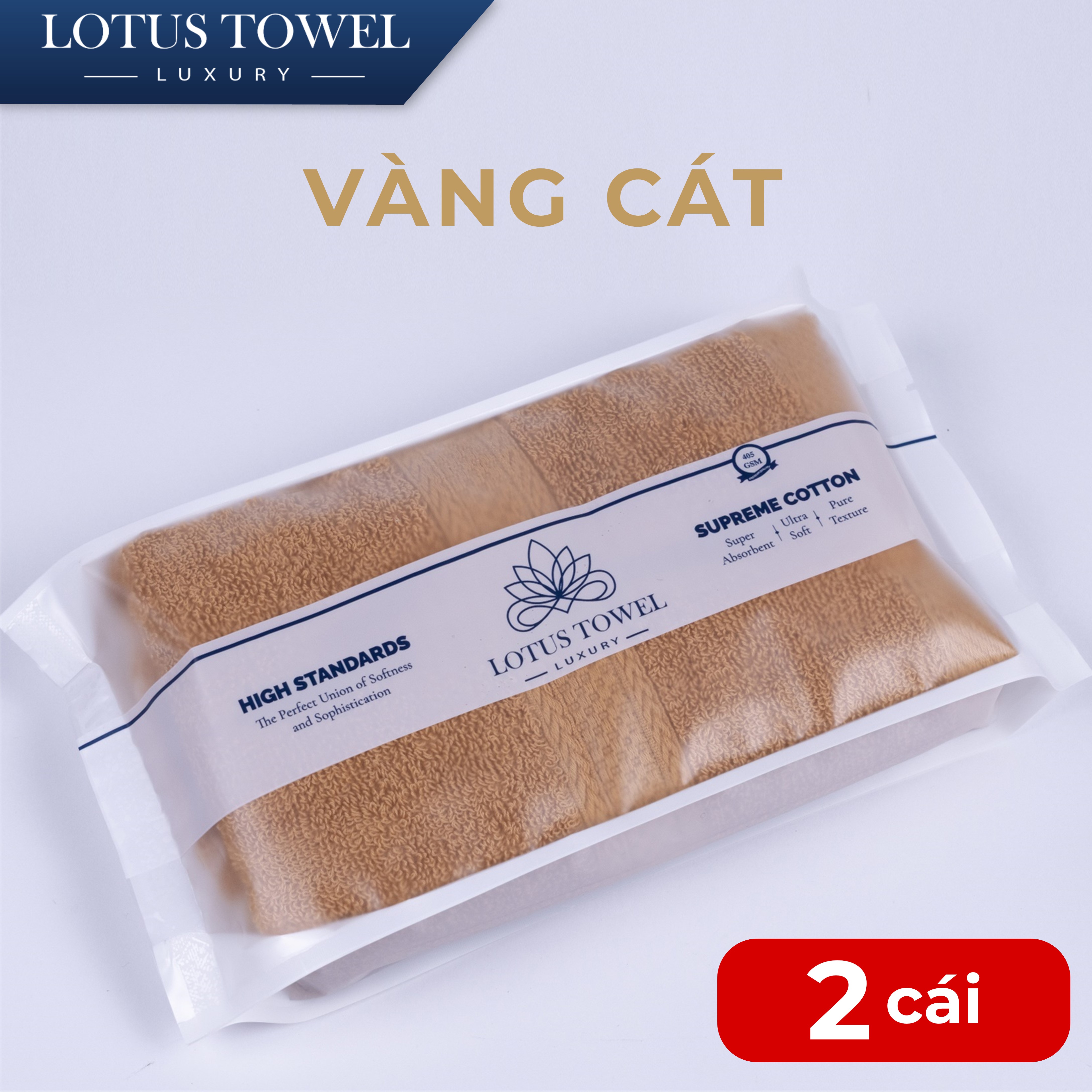 Bộ 2 Khăn tắm 60x120cm LOTUS TOWEL 100% Cotton Cao Cấp Mềm Mịn Thấm Hút Không Ra Màu