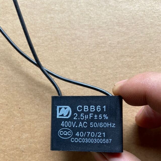 Tụ quạt trần 2.5ufTụ quạt trần 2uf thay thế cho quạt điện cơ vinawind