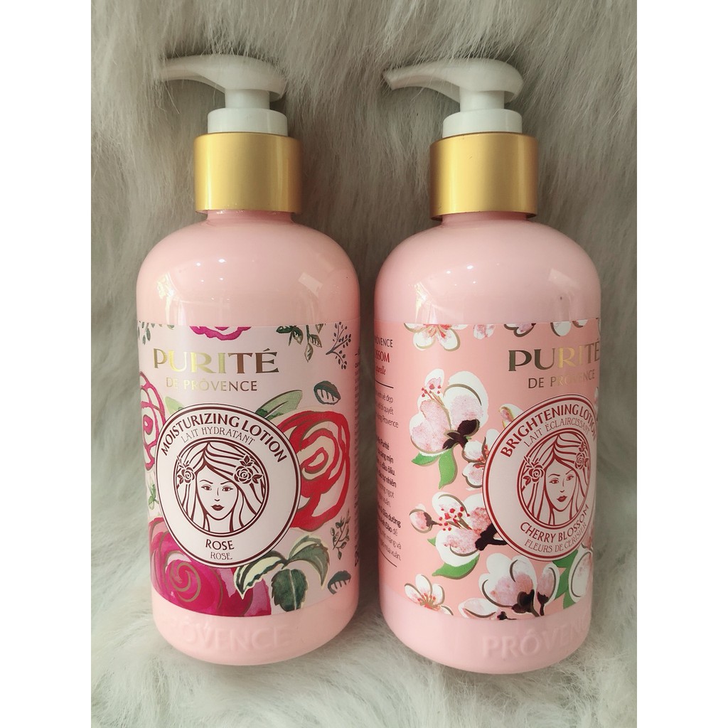 Sữa dưỡng thể Purite Provence chiết xuất hoa anh đào và hoa hồng sản phẩm chất lượng đảm bảo an toàn sức khỏe người dùng cam kết cung cấp mặt hàng đang được săn đón trên thị trường