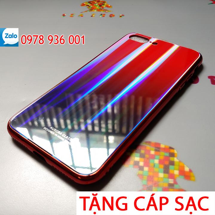 [SEASHOP] [TẶNG CÁP SẠC] Ốp lưng iPhone 8 Plus lưng kính thời trang cao cấp / Ốp 7 màu iP8 Plus / Ốp