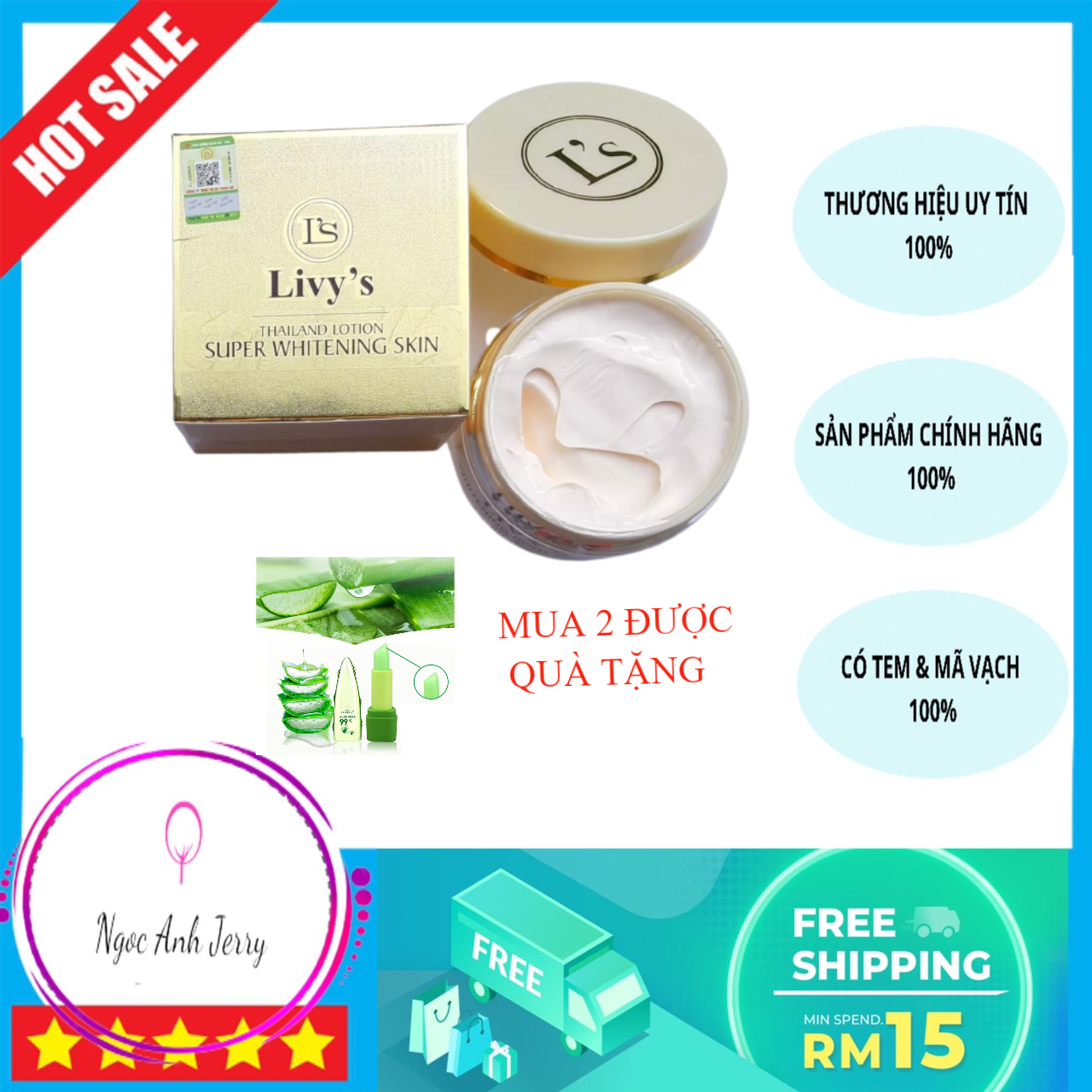 Kem Livy’s Chính Hãng Thái Lan – Dưỡng Trắng Chống Nắng Body 250G Cải Thiện Sự Đàn Hồi Tốt Cho Da (Chính Hãng Công Ty 100% - Miễn Ship)