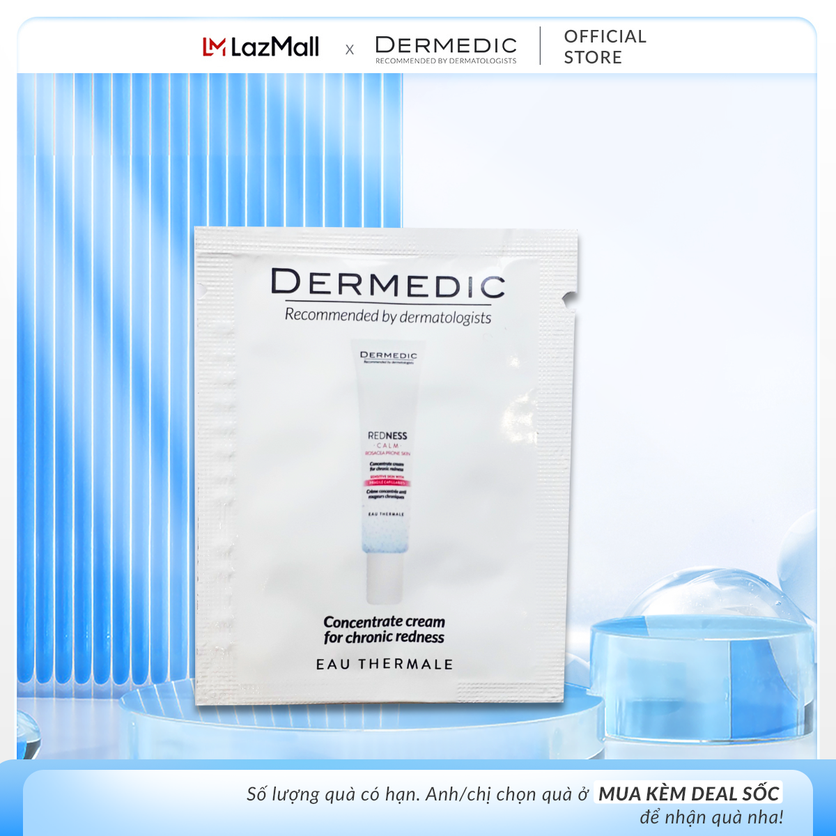 [Trial Size] Sachet Kem dưỡng cho da nhạy cảm mẫn đỏ Dermedic Redness Concentrate Cream For Chronic 