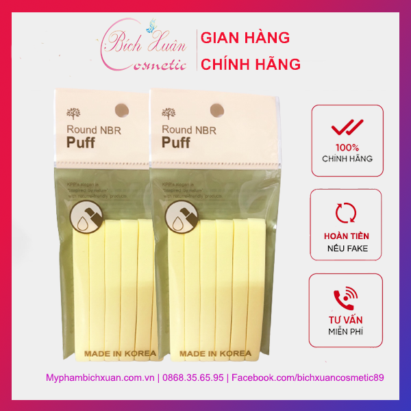 Bông Que Rửa Mặt Cao Cấp Round Nbr Puff (6 Miếng)